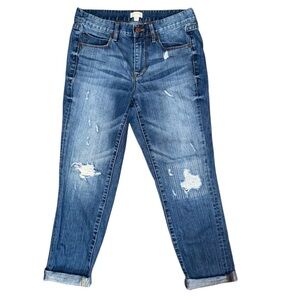 J. CREW Highest Rise Distressed Skinny Jeans Blue Size (25) X Small Size 00